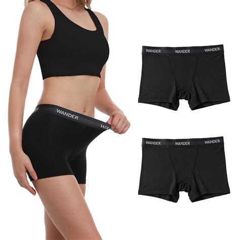 WANDER Womens Boxer Briefs Underwear Anti Chafing Soft Stretch Boy ...