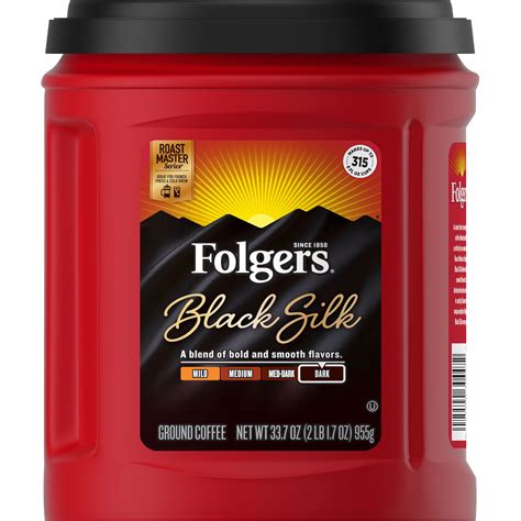 Buy Folgers Black Silk Ground Coffee, Smooth Dark Roast Coffee, 33 ...