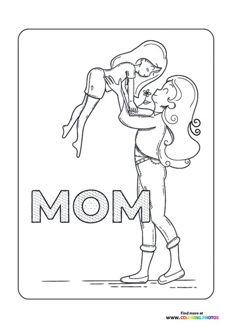 Mom And Daughter Coloring Page Mother And Daughter Coloring Pages To ...