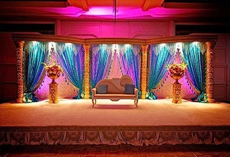 Buy AOFOTO 10x8ft India Culture Ritual Wedding Stage Backdrop ...