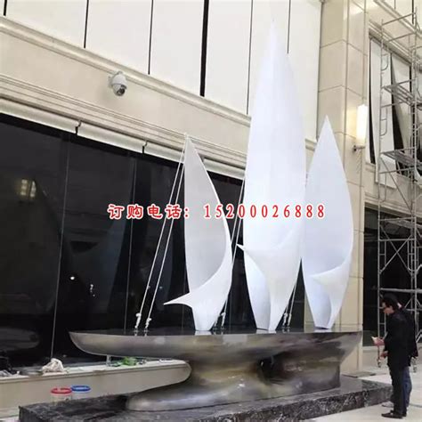 不锈钢一帆风顺镜面帆船雕塑 - 卓景雕塑公司