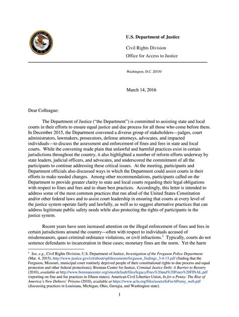 Fillable Online justice Dear Colleague Letter Regarding Law Enforcement ...