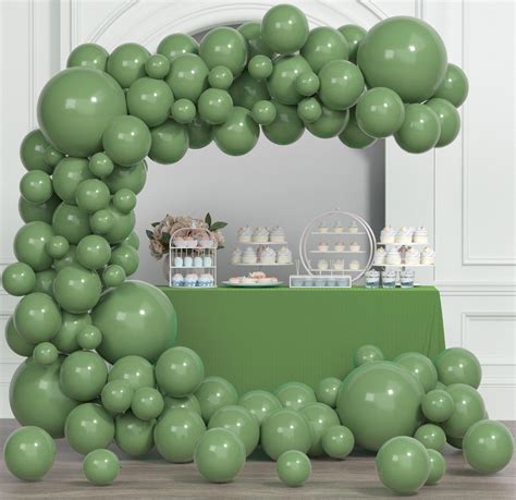 Buy Sage Green Balloon Arch Kit, Thickened 100Pcs Green Balloons ...