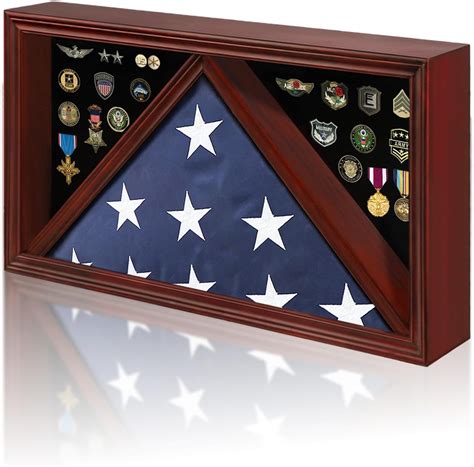 Amazon.com - Large American Veteran Flag Display Case Solid Wood ...