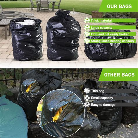 40-45 Gallon Trash Bags, 1.5Mil, Black Heavy Duty Garbage Can Liners 36 ...
