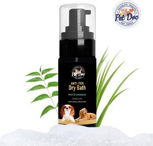 Pet Doc Dry Bath Shampoo with Neem & Lemongrass | No Water Needed| Flea ...