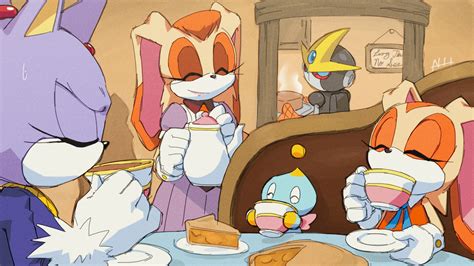 blaze the cat, cream the rabbit, neutral chao, cheese, vanilla the ...