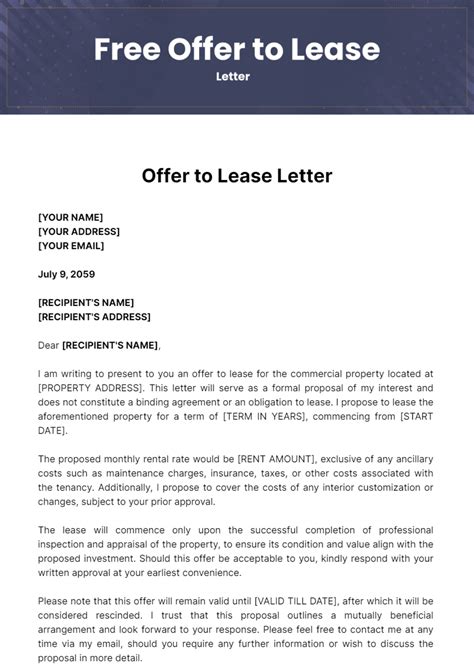 FREE Lease Letter Templates & Examples - Edit Online & Download ...