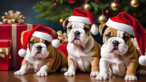 Christmas Dog English Bulldog Free Stock Photo - Public Domain Pictures