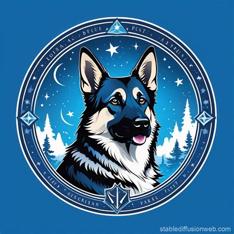 German Shepherd in Blue Circle Logo | Stable Diffusion Online
