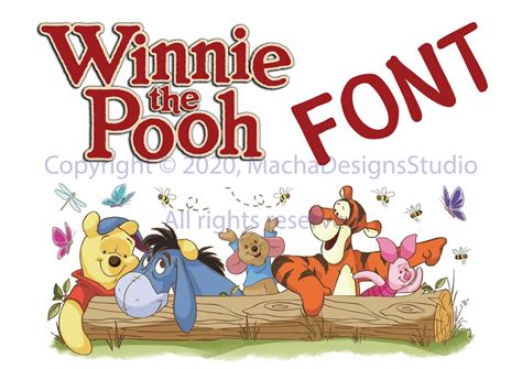 Winnie the Pooh Font SVG Pooh alphabet SVG Disney Font Svg | Etsy