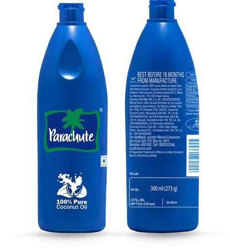 Buy PARACHUTE 100% PURE COCONUT OIL 300 ML BOTTLE Online & Get Upto 60% ...