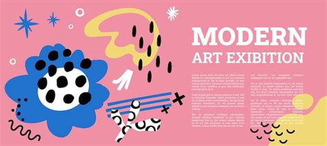 Bannière d'exposition d'art moderne invitation à l'expo | Vecteur Gratuite