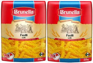 Brunella Fusilli Pasta, 500g, Pack of 2, Made in Italy Fusilli Pasta ...