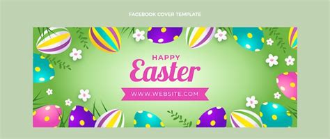 Gradient easter social media cover template | Free Vector