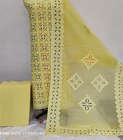 Pure Cotton Applique cutwork suit with Suzani Embroidery Work . – fab ...