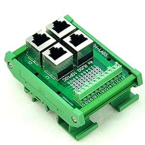 Electronics-Salon DIN Rail Mount RJ50 10P10C 4-Way Buss Board Interface ...