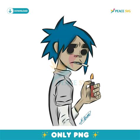 Gorillaz Stuart Pot Cartoon Character Smoking Lighter Fanart PNG ...