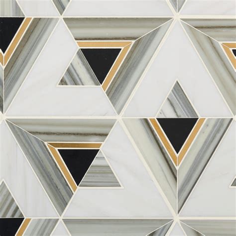 Jax Dolomite Nero Brass Marble Mosaic | Floor and Decor