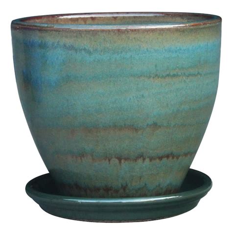 allen + roth 13-Inches Green Ceramic Plant Saucer at Lowes.com