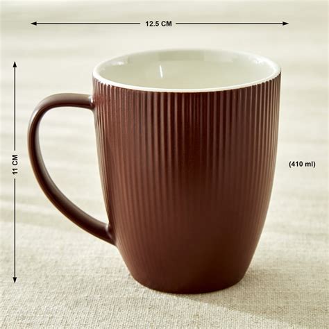 Buy Calyx Bone China Ribbed Coffee Mug - 410ml from Home Centre at just ...