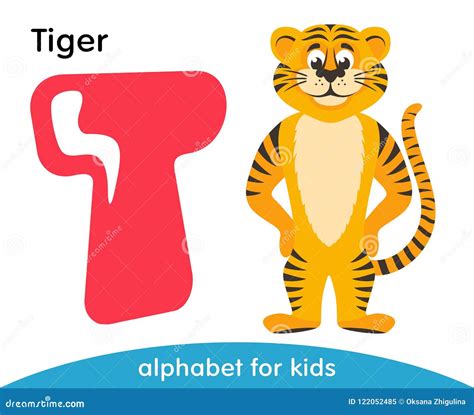 Letra Rosada T Y Tigre Amarillo Stock de ilustración - Ilustración de ...