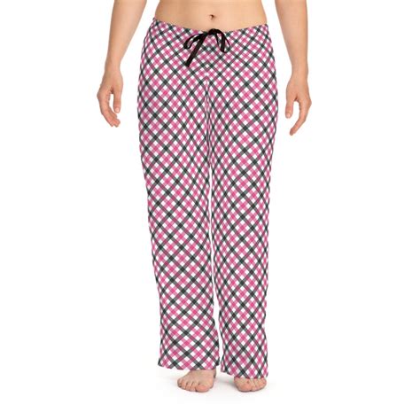 Hot Pink Plaid Pajama Pants Women's Pajama Pants Plaid Pajama Pants ...