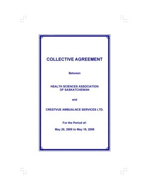 Fillable Online Collective Agreement between HSAS and Crestvue ...