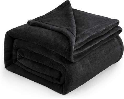 Amazon.com: Bedsure Fleece Blanket Queen Blanket Black - Bed Blanket ...