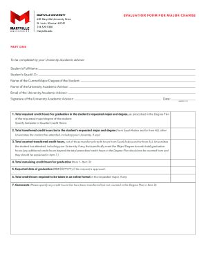 Fillable Online blogs maryville EVALUATION FORM FOR MARYVILLE ...