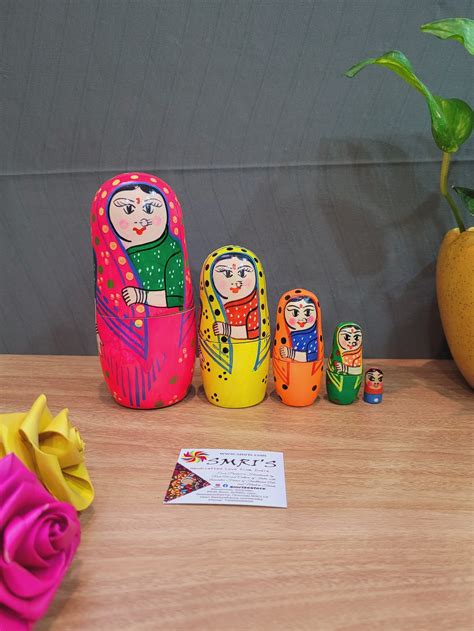 Wooden Nesting doll Set Russian doll indian Handicrafts handmade ...