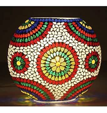 Buy DONERIA Handicraft Mosaic Table Lamp Combination of Colour Beads ...