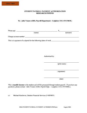 Fillable Online apps carleton 2006 STUDENT PAYROLL PAYMENT ...