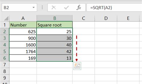 Excel Square Root Formula 的图像结果