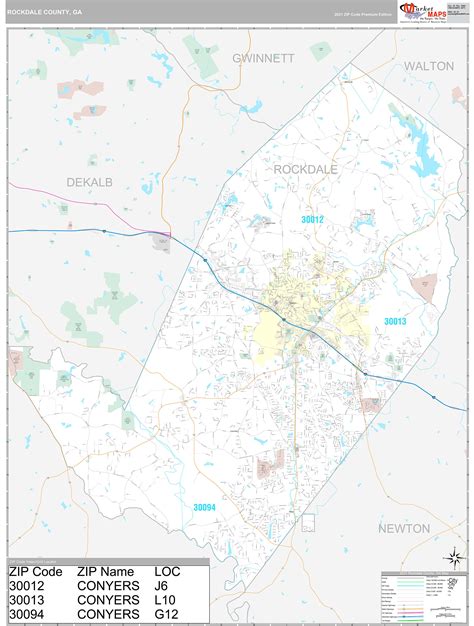 Rockdale County, GA Wall Map Premium Style by MarketMAPS - MapSales
