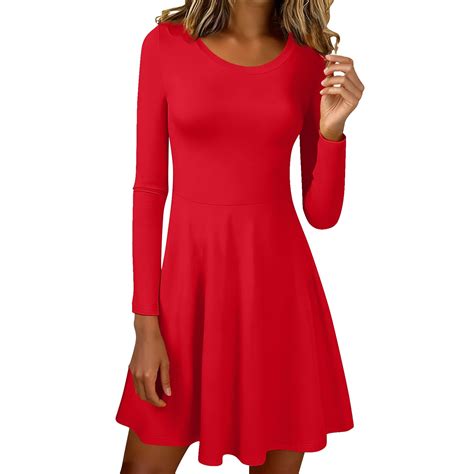 Aoiroe Womens Dresses Casual Short Dress Black Dress Long Sleeve Spring ...