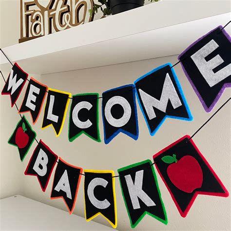 Welcome Back Felt Banner, Back to School Banner, First Day of School ...