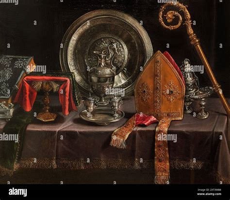 Still life with Bishop Insignia and silver, First Half of 17th cen.. Found in the Collection of ...