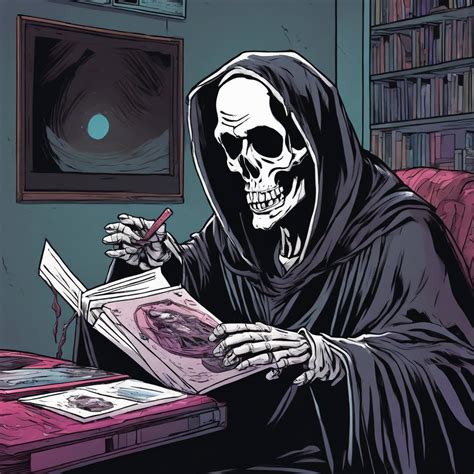 Grim reaper watching vhs movie | Fanart