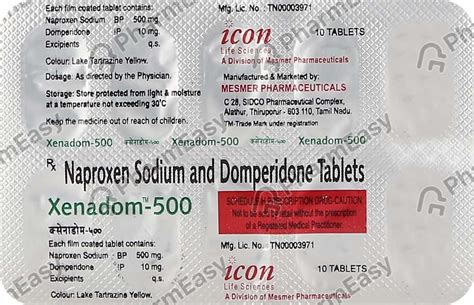 Xenadom 500mg Strip Of 10 Tablets: Uses, Side Effects, Price & Dosage ...