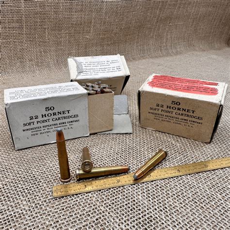 Vintage Winchester .22 Hornet Soft Point Ammunition for H&R M4 Survival ...