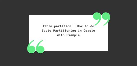 Image result for Oracle Partition Table