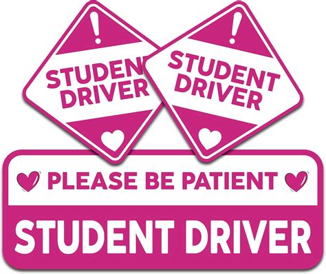 Amazon.com: Pink Student Driver Stickers for Car (3 Pc) – Strong ...