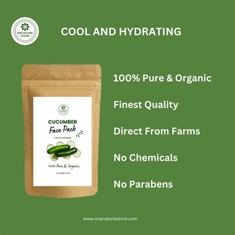 Cucumber Face Pack | 100 grams | Cool and Hydrating Glow – One Nature Store