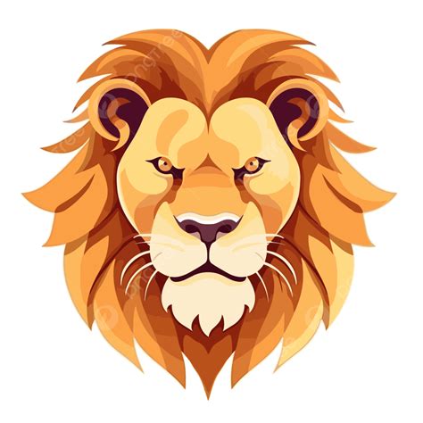 Lion Face Clipart Lion S Head With An Orange Face On A White Background ...