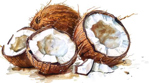 A drawing of coconuts with a drawing of a coconut | Premium AI ...