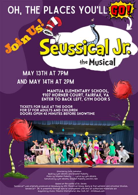 Reminder: Seussical Jr. Performances this Friday & Saturday