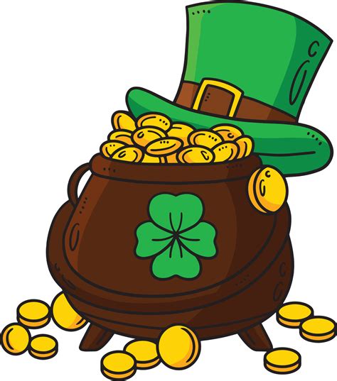 Saint Patricks Day Pot Of Gold Cartoon Clipart 19977890 Vector Art at ...