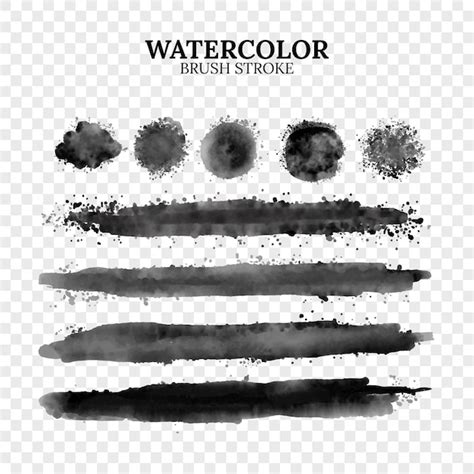 Set of watercolor vector brush strokes. | Free Vector