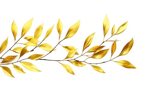 Gold leaves on white background | Premium AI-generated image